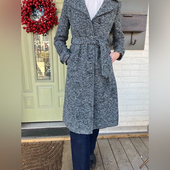 Grey Steve Madden Trench Coat Size Small - Picture 4 of 4